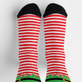 Funny Fun Quirky Elf Jingle! Candy Striped Socken (Oben)