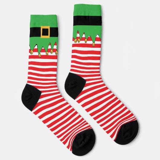 Funny Fun Quirky Elf Jingle! Candy Striped Socken (Rechts)
