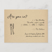 Funny & Fun Script Wedding RSVP Postcard - Kraft Einladungspostkarte (Vorderseite)