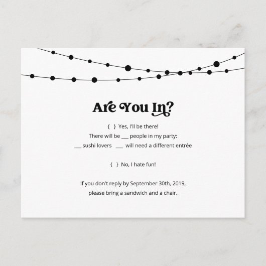 Funny & Fun Sushi UAWG Postcard - Kraft Einladungspostkarte (Vorderseite)