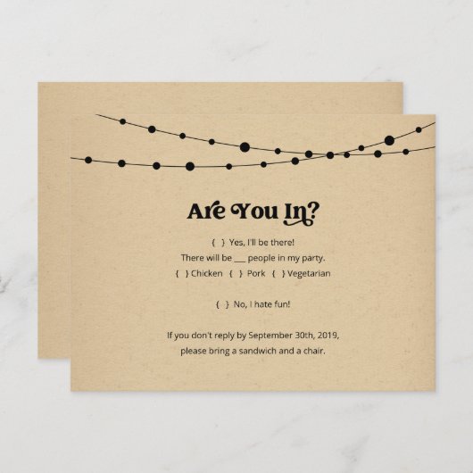 Funny & Fun UAWG Postcard - Rustic Kraft Einladungspostkarte (Vorne/Hinten)