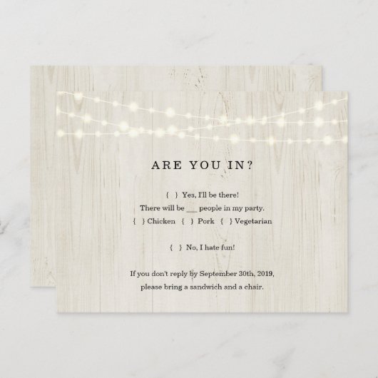 Funny & Fun UAWG Postcard - Rustikales Holz Einladungspostkarte (Vorne/Hinten)