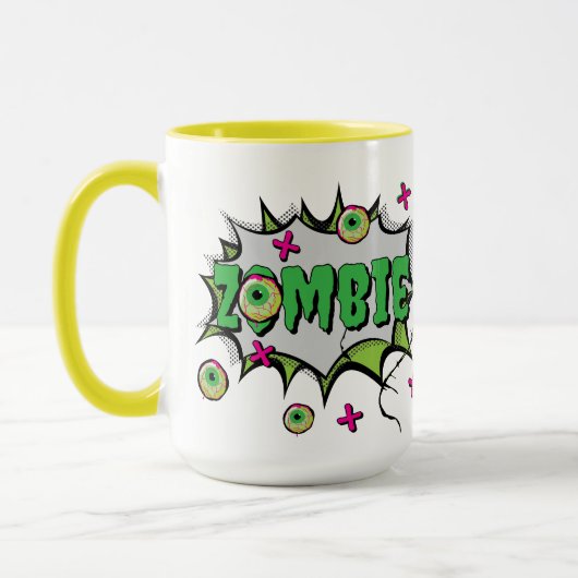 Funny Fun Zombie Pop Art Tasse (Links)