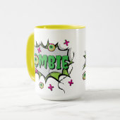 Funny Fun Zombie Pop Art Tasse (Vorderseite Links)