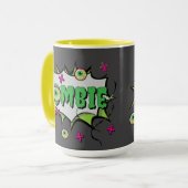 Funny Fun Zombie Pop Art Tasse (Vorderseite Links)