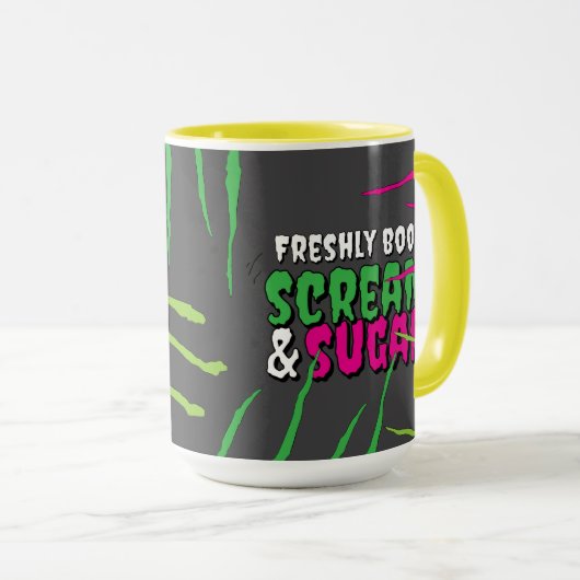 Funny Fun Zombie Scratched Scream & Sugar Tasse (VorderseiteRechts)