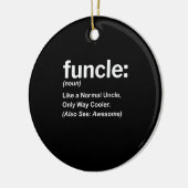 Funny Funcle Definition-Geschenk | Onkel Geschenke Keramik Ornament (Links)