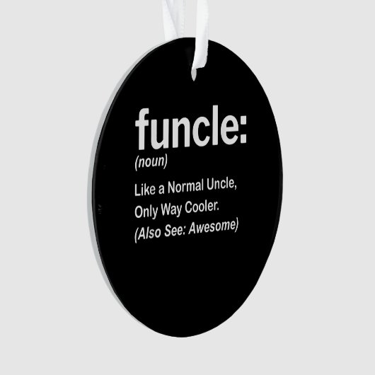 Funny Funcle Definition-Geschenk | Onkel Geschenke Ornament (Vorderseite)
