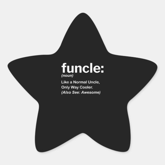 Funny Funcle Definition-Geschenk | Onkel Geschenke Stern-Aufkleber (Vorderseite)