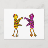 Funny Funkens Chickens Dancing Postkarte (Vorderseite)