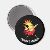 Funny Funky Chicken Magnet (Vorderseite/Rückseite)