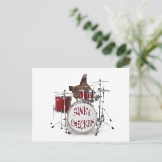 Funny Funky Chicken Postcard Postkarte (Stehend Vorderseite)