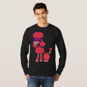 Funny Funky Cool Pink Poodle Dog Art T-Shirt (Vorne ganz)