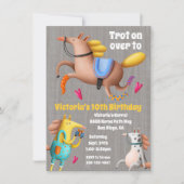 Funny Funky Horse Birthday Party Einladung (Vorderseite)