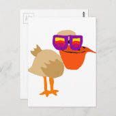 Funny Funky Pelican Wearing Sunglasses Art Postkarte (Vorne/Hinten)
