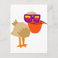 Funny Funky Pelican Wearing Sunglasses Art