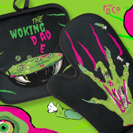 Funny Funky The Woking Vater Dead Puff Ofenhandschuh & Topflappen-Set