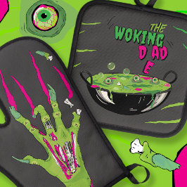 Funny Funky The Woking Vater Dead Puff Ofenhandschuh & Topflappen-Set