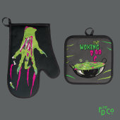 Funny Funky The Woking Vater Dead Puff Ofenhandschuh & Topflappen-Set