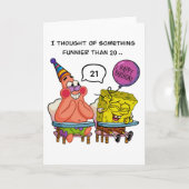 Funny "Funnier Than 20" Birthday  with SpongeBb Karte (Vorderseite)