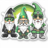 Funny Funny Garden Spaß Gnome Life St Patricks Aufkleber (Vorderseite)