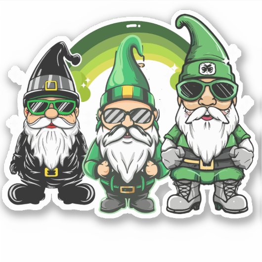 Funny Funny Garden Spaß Gnome Life St Patricks Aufkleber (Vorderseite)