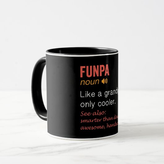 Funny Funpa Definition Tasse (Vorderseite Links)