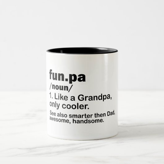 Funny Funpa/Opa Definition Zwei-Tonen-Kaffee-Tasse Zweifarbige Tasse (Mittel)