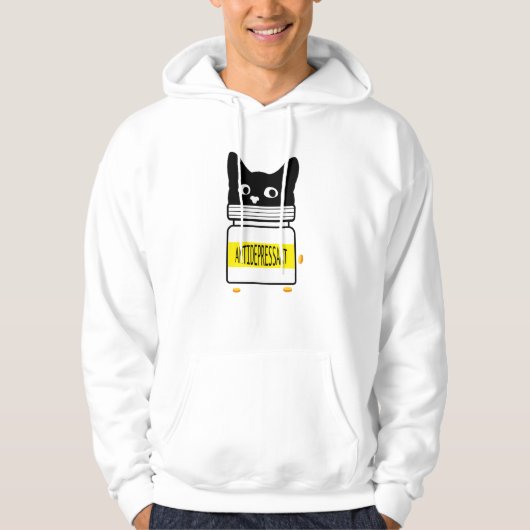 Funny Fur Antidepressiv Katze Pet Lover Hoodie (Vorderseite)