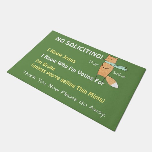 Funny für Fox Sake keine Anwerbung Fußmatte (Schrägansicht)