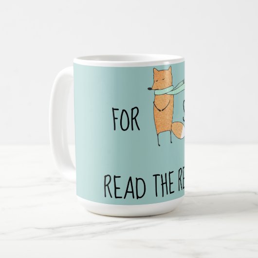Funny für Fox Sake lesen Rezept Kaffeetasse (Vorderseite Links)