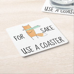 Funny für Fox Sake verwenden Sie einen Untersetze Rechteckiger Pappuntersetzer