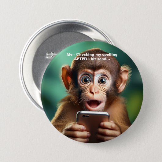 Funny - Für Menschen mit Dyslexie konzipiert Button (Vorne & Hinten)