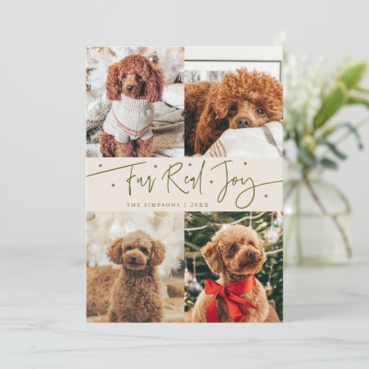 Funny Fur Real Jog Dog Foto Weihnachten Weihnachte (Stehend Vorderseite)