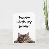 Funny Furry Cat Geburtstag geklappte Grußkarte