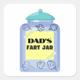 Funny Furz Jar Quadratischer Aufkleber