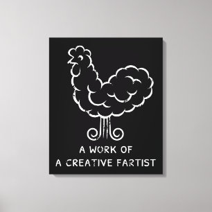 Funny Furz Rooster Cool Crazy Chicken Graphic Joke Leinwanddruck