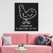Funny Furz Rooster Cool Crazy Chicken Graphic Joke Leinwanddruck (Insitu (Wohnzimmer))