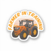 Funny Future Bauer in Training Traktor Farm Aufkleber (Vorderseite)