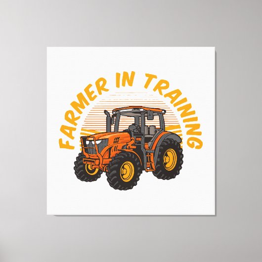 Funny Future Bauer in Training Traktor Farm Leinwanddruck (Vorderseite)