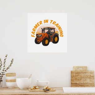 Funny Future Bauer in Training Traktor Farm Poster