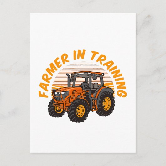 Funny Future Bauer in Training Traktor Farm Postkarte (Vorderseite)