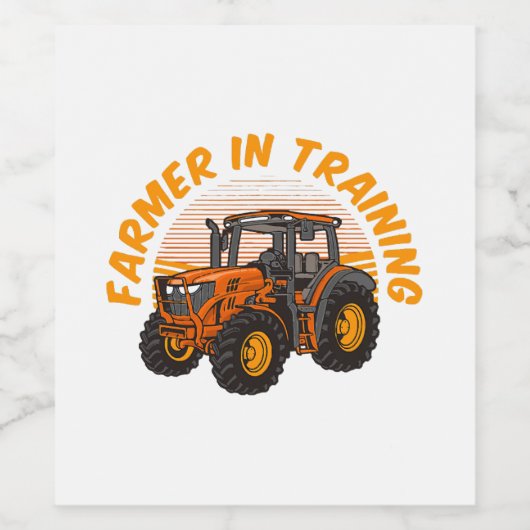 Funny Future Bauer in Training Traktor Farm Weinetikett (Einzelnes Label)
