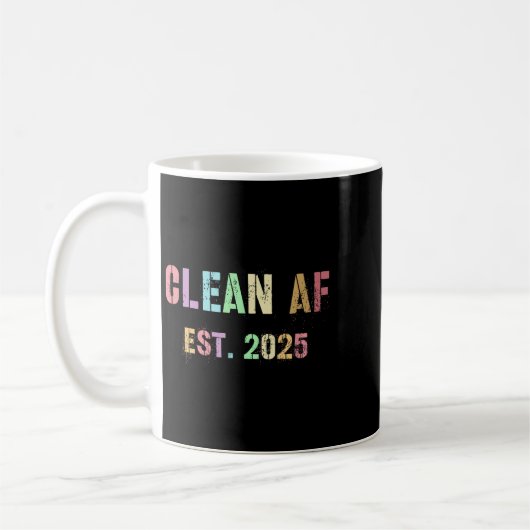 Funny Future Clean Af Est 2025 Grillen Clean Pin Kaffeetasse (Links)