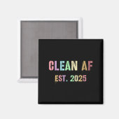 Funny Future Clean Af Est 2025 Grillen Clean Pin Magnet (Vorderseite/Rückseite)