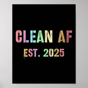 Funny Future Clean Af Est 2025 Grillen Clean Pin Poster