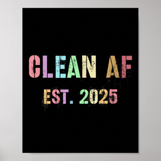 Funny Future Clean Af Est 2025 Grillen Clean Pin Poster (Vorne)