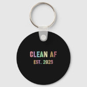 Funny Future Clean Af Est 2025 Grillen Clean Pin Schlüsselanhänger (Vorderseite)