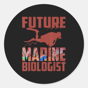 Funny Future Marine Biologe gibt Kindern Coole Ges Runder Aufkleber