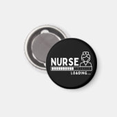 Funny Future Nurse Loading Bar Medical Schwarz-wei Magnet (Vorderseite/Rückseite)